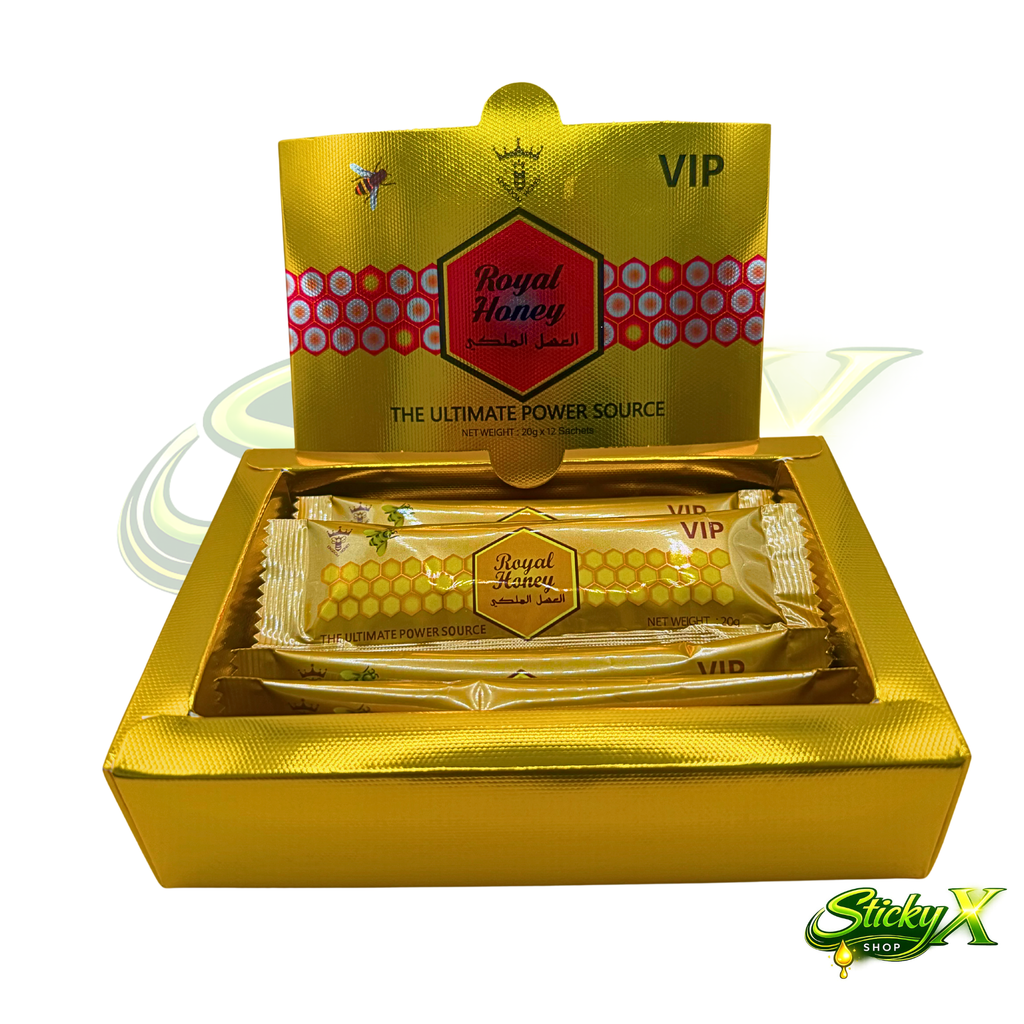 Royal Honey VIP 🍯 | Stickyx | Miel Premium con Ginseng | Caja 12 Sobres