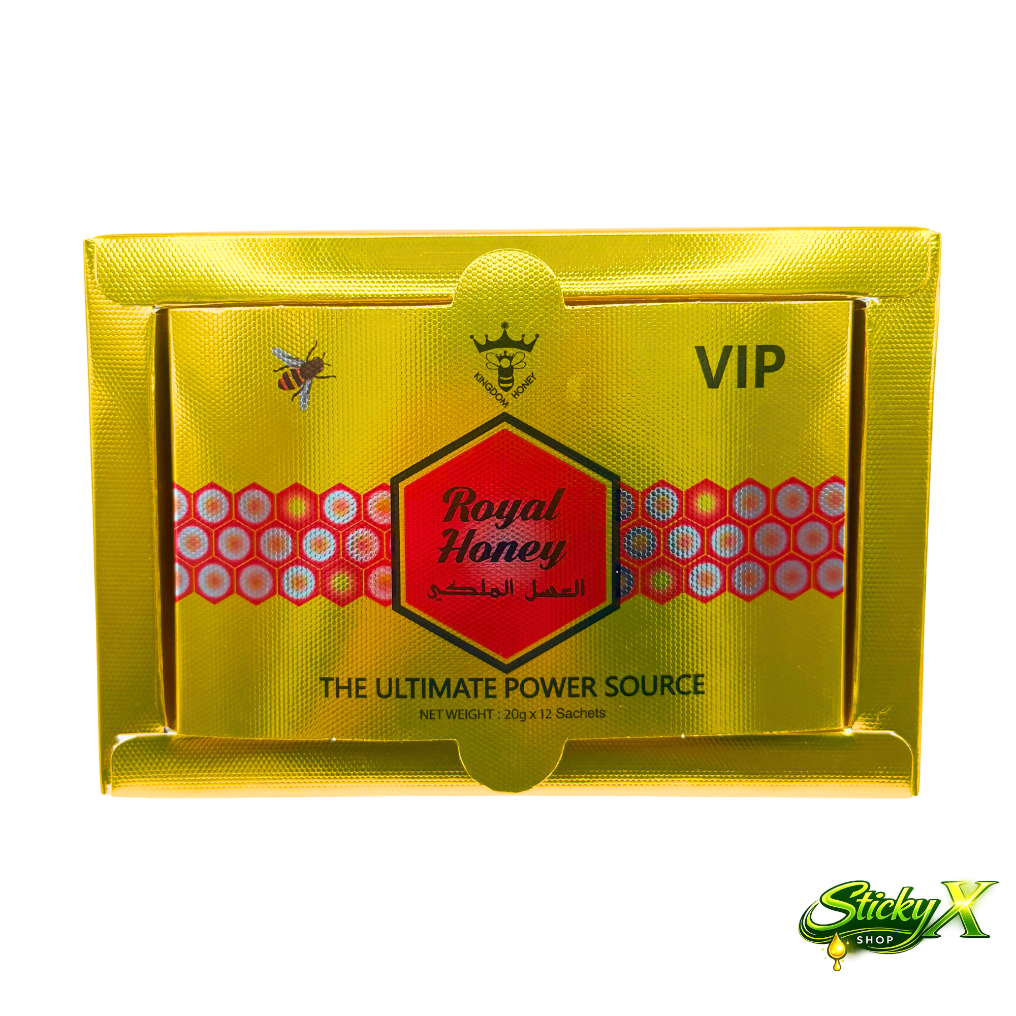 Royal Honey VIP 🍯 | Stickyx | Miel Premium con Ginseng | Caja 12 Sobres